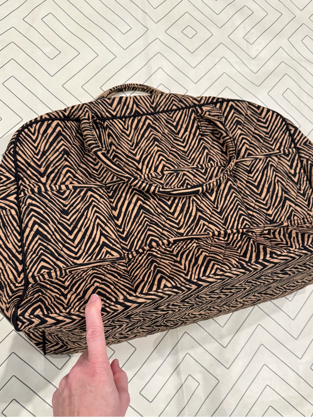 Vera Bradley Black/Brown Overnight Travel Bag - Picture 7 of 12